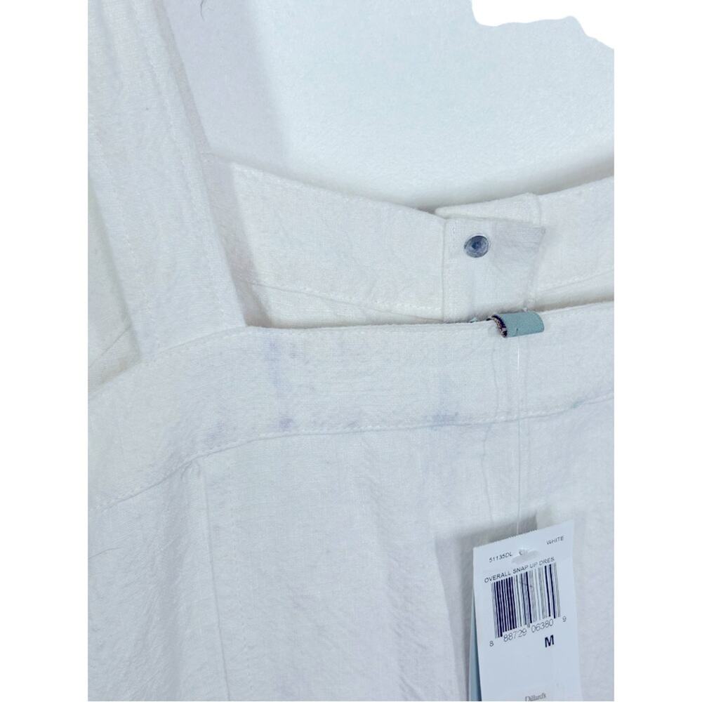 Anthropologie Skies Are Blue Linen Overall Dress Medium NWT Snap Front - Picture 10 of 15